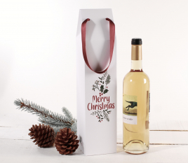 Boîte en carton à vin avec impression de Noël