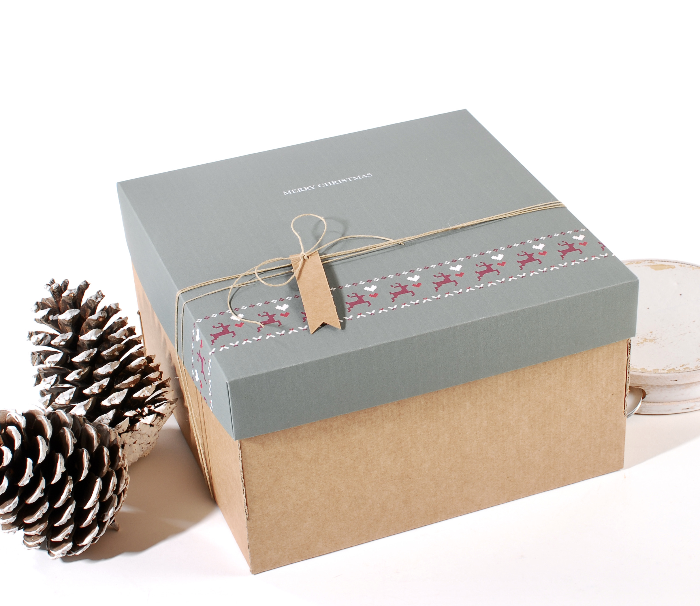 Boîte cadeau de Noël carrée de grande taille pour strass