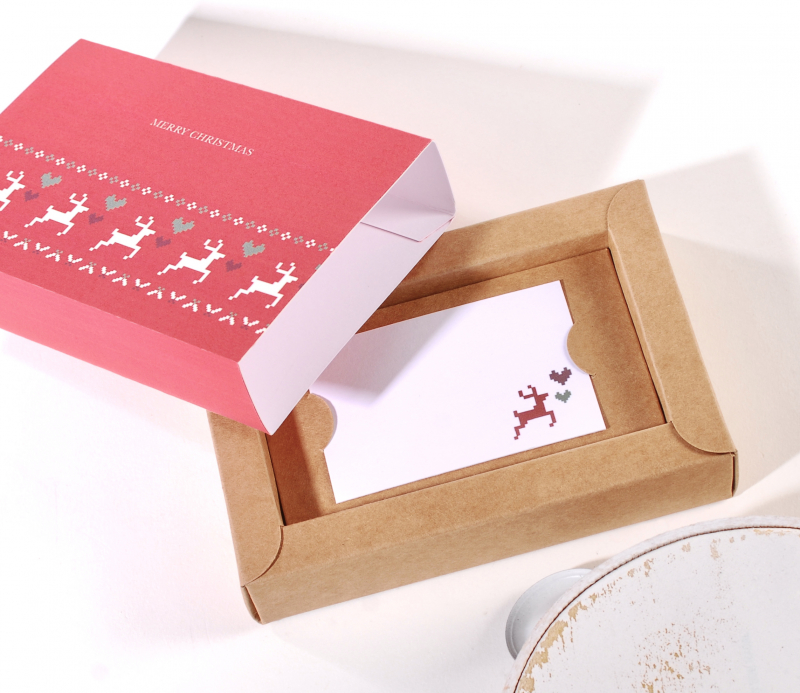 Boîte pour cartes-cadeaux avec impression de Noël