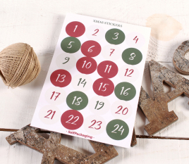 Stickers chiffres pour Calendrier de l'Avant