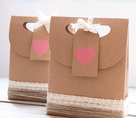 Sac en Kraft pour Saint-Valentin