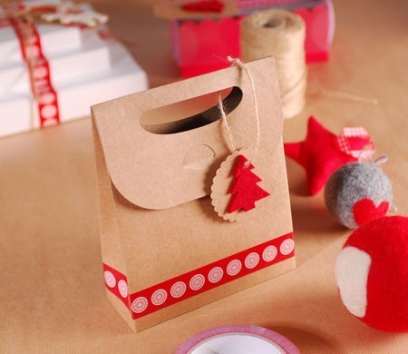 Sac Cadeau de Noël avec Sapin en Feutre