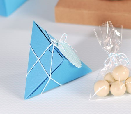 Boîte Bleue Triangulaire pour Friandises