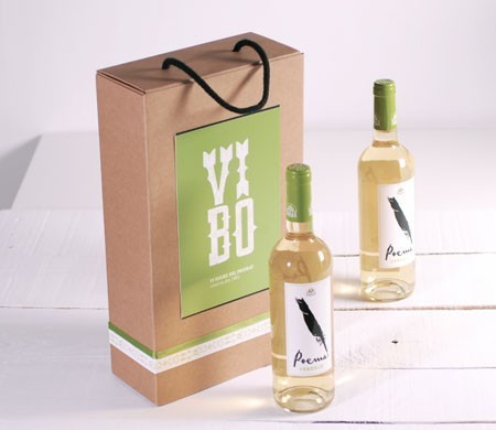 Boîte avec Anse pour Deux Bouteilles