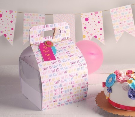 Boîte à Gâteau imprimée avec Anse
