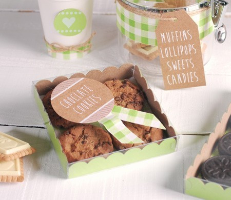 Boîte à Biscuits Verte Décorée