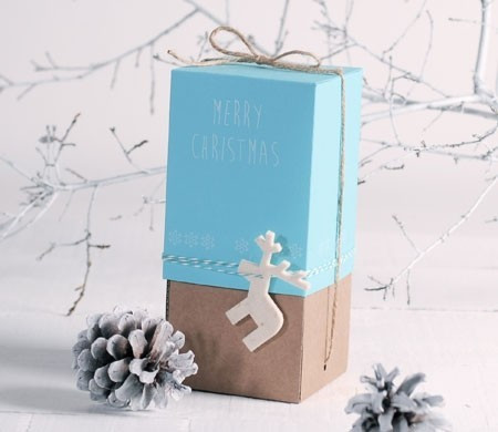 Boîte de Noël Verticale Bleue