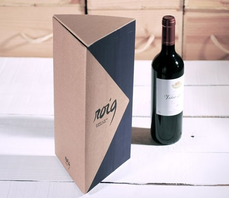 Boîte Cadeau Triangulaire pour Bouteilles de Vin