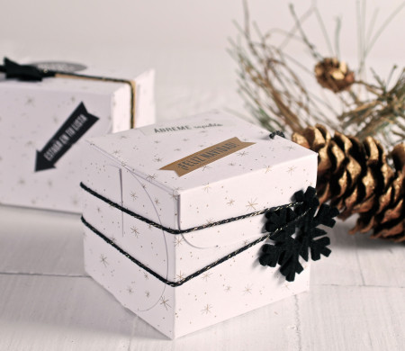Petite boîte carrée de Noël