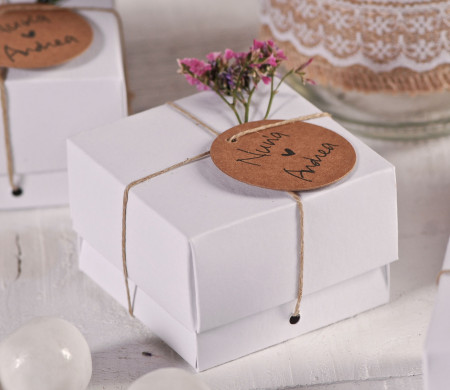 Petite Boîte Blanche pour Cadeau de Mariage