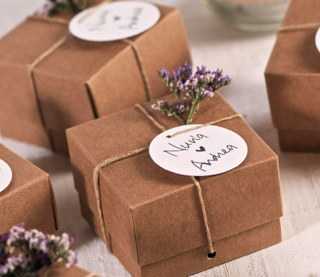 Boîte Kraft pour Petits Cadeaux de Mariage