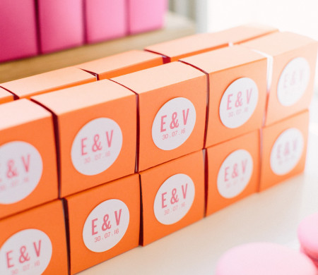 Petite Boîte Cadeau de Mariage pour Un Macaron