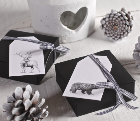 Boîte Cadeau Décorée de Rubans et d’Étiquettes