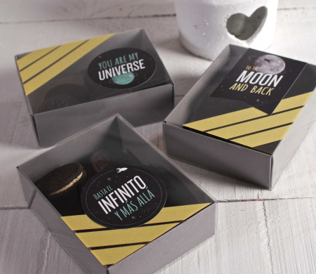 Boîte bonbons décor "Univers" 