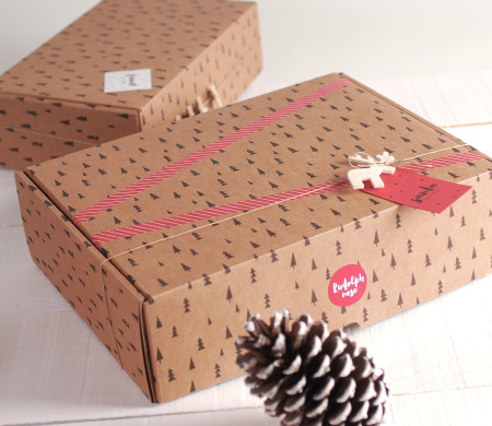 Mini Plateau Rectangulaire Sapin De Noël – AMBIENTE – Blanc – Mélamine