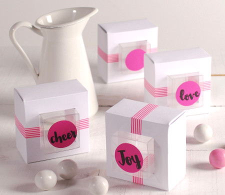 Boîte Cadeau avec Cadre en Blanc et Rose
