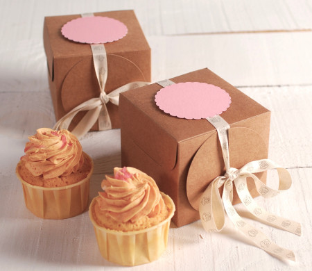 Petite Boîte avec Ruban pour Cupcakes Petite Boîte avec Ruban pour Cupcakes
