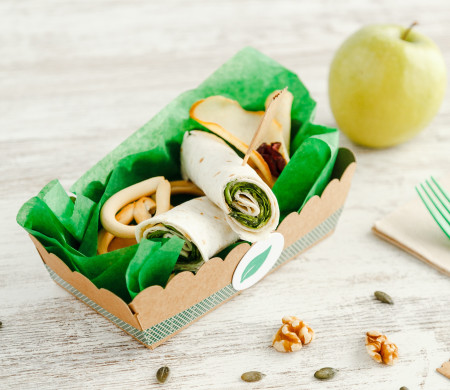 Elongated take-away box without a lid Elongated take-away box without a lid