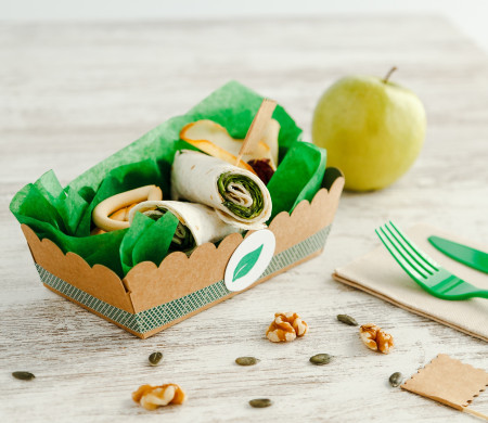 Elongated take-away box without a lid Elongated take-away box without a lid