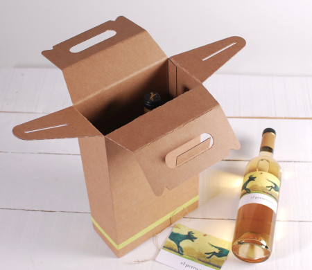 Boîte pack 2 bouteilles de vin décorée Boîte pack 2 bouteilles de vin décorée