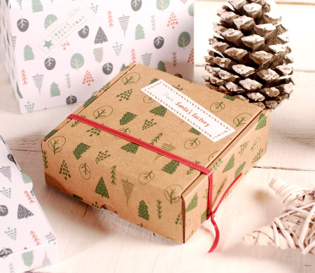 Boîte de Noël décorée