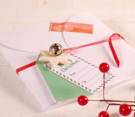 Boîte enveloppe décorée pour Noël