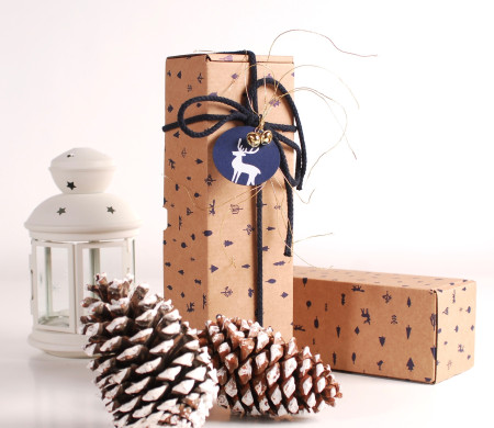 Boîte pour bouteille de vin de Noël
