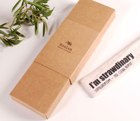 Boîte en carton pour pailles réutilisables