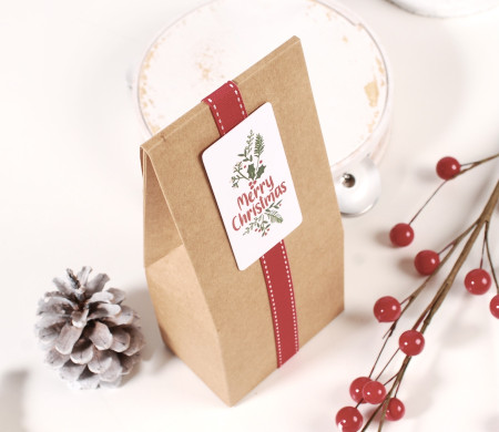 Boîte cadeau de Noël avec ruban