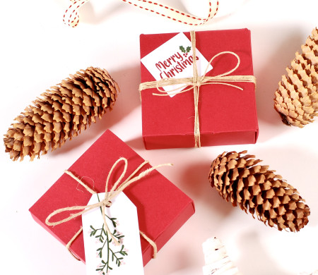 Petite boîte carrée pour les cadeaux de Noël