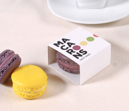 Boîte à macarons individuelle.