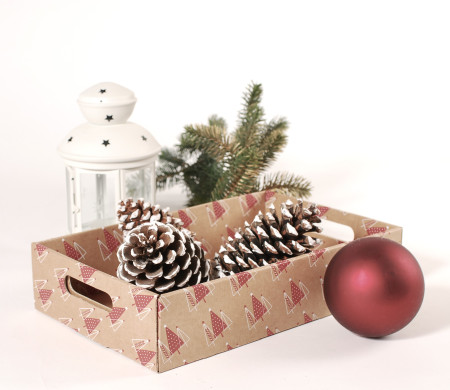 Plateau en carton pour cadeaux de Noël