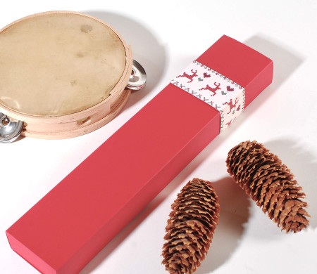Boîte plate allongée avec double seau pour les cadeaux de Noël Boîte plate allongée avec double seau pour les cadeaux de Noël