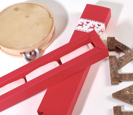 Boîte plate allongée avec double seau pour les cadeaux de Noël Boîte plate allongée avec double seau pour les cadeaux de Noël