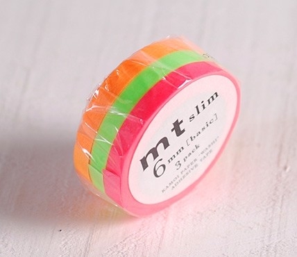 3 washi tape aux couleurs fluor