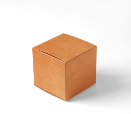 Boîte carrée en carton kraft micro-cannelé 18.5 cm