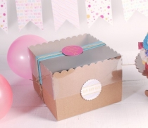 Boîte gâteaux avec couvercle en carton 