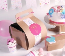 Boîte gâteaux avec poignée en carton 