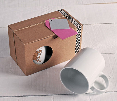 Boîte pour Deux Mugs avec Fenêtre Boîte pour Deux Mugs avec Fenêtre