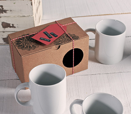 Boîte cadeau pour deux tasses