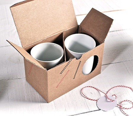 Boîte carton pour deux tasses