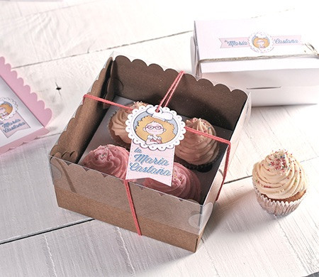 Boîtes Hautes pour quatre Cupcakes Boîtes Hautes pour quatre Cupcakes