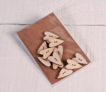 Boutons Coeur en Bois