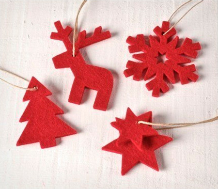 Lot de décors en feutrine pour Noël, une touche hivernale!