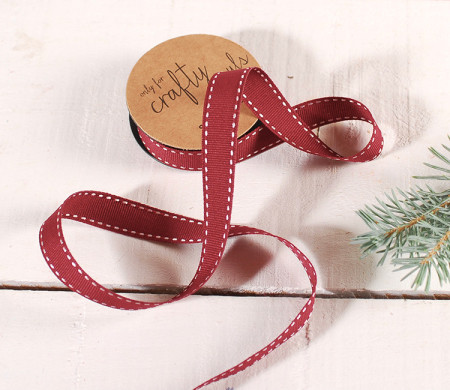 Ruban gros grain rouge pour paquets cadeaux