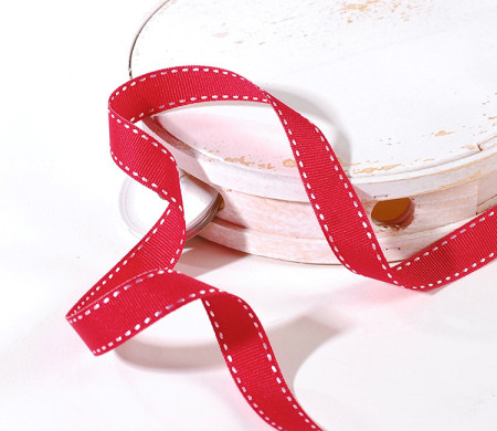Ruban gros grain rouge pour paquets cadeaux