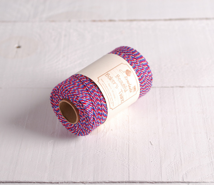 Fil Baker's Twine tricolore pour décorations de cadeaux Fil Baker's Twine tricolore pour décorations de cadeaux