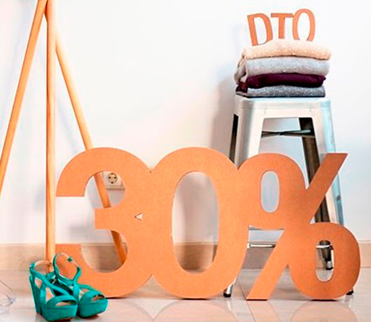 Pourcentage en carton, idéal pour les soldes en magasins