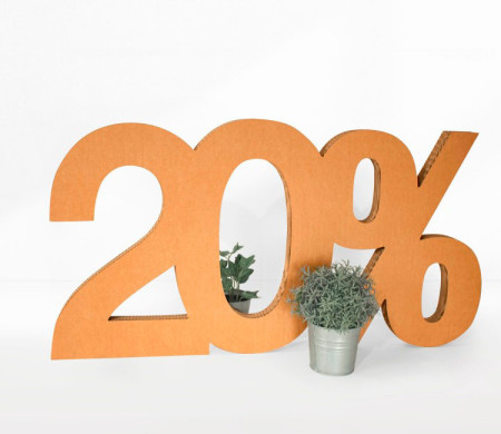 Pourcentage en carton, idéal pour les soldes en magasins