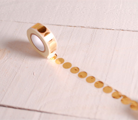 Washi tape cercles dorés